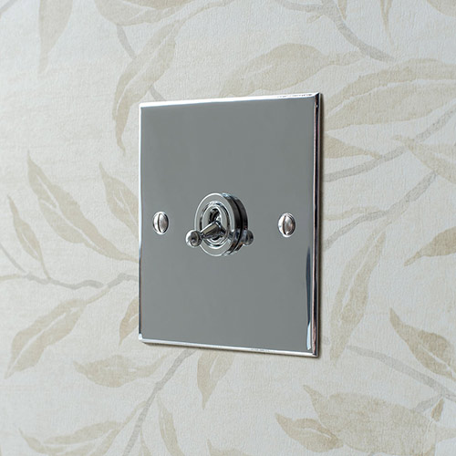 1 Gang Chrome Dolly Nickel Bevelled Plate