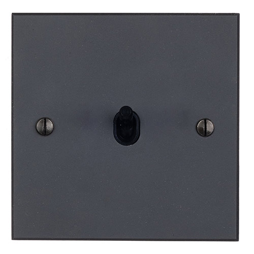 1 Gang Black Toggle Switch Beeswax Bevelled