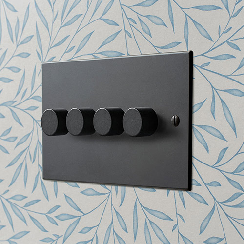 4 Gang Rotary Dimmer Bevelled Plate