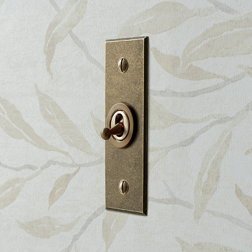1 Gang Brass Dolly Architrave Switch Bevelled Plate