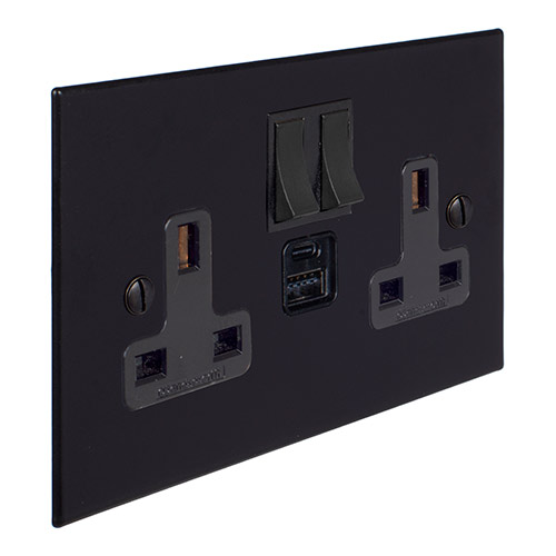 13amp USB A/C Port Plug Socket