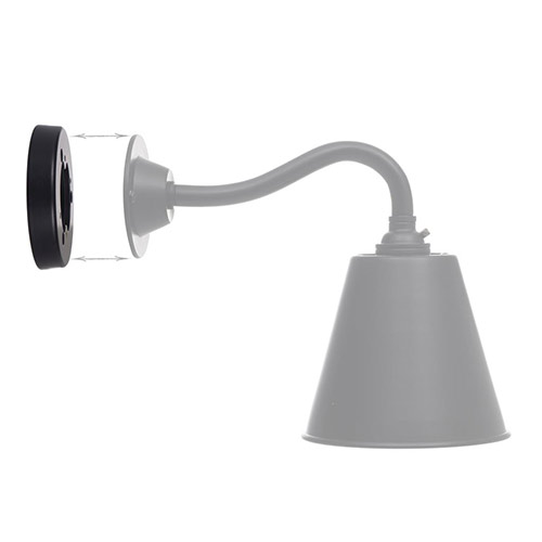 Club/Holt/Fisher Lighting Pattress in Matt Black