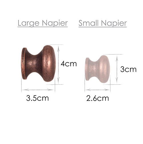 Large Napier Cupboard Knob in Heritage Copper
