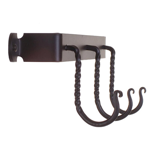 Thornham 3 Hook Rack in Matt Black | Quality Handcrafted Kitchen Storage