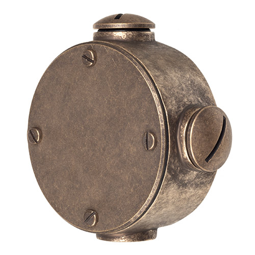 20mm Conduit 4 Way Junction Box in Antiqued Brass