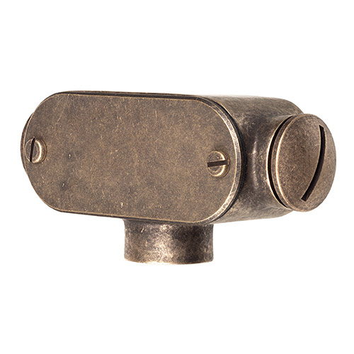 20mm Conduit T-Junction Box in Antiqued Brass
