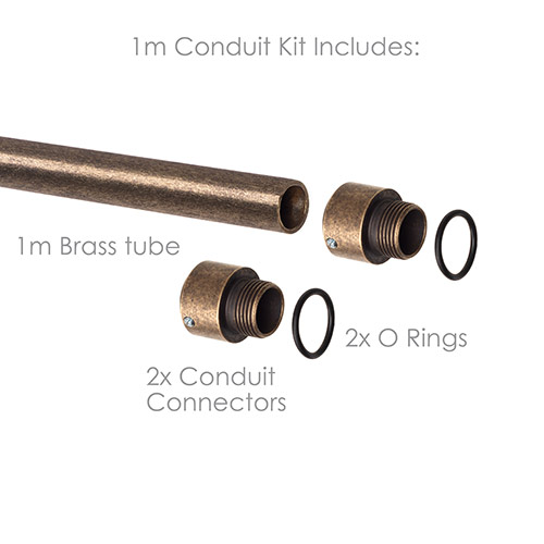 20mm Conduit Kit in Antiqued Brass (1m)