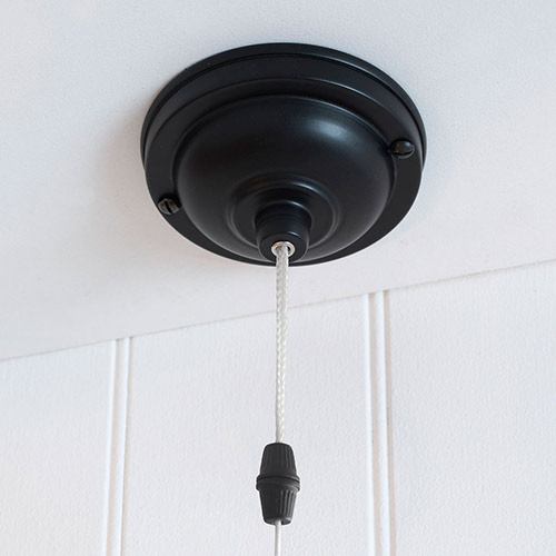 Ceiling switch and cover in matt black