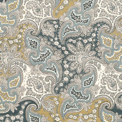 Norwood Fabric in Duck Egg and Indigo