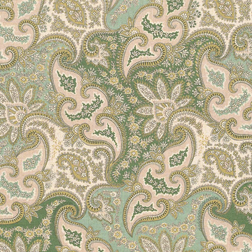 Norwood Fabric in Green and Gold
