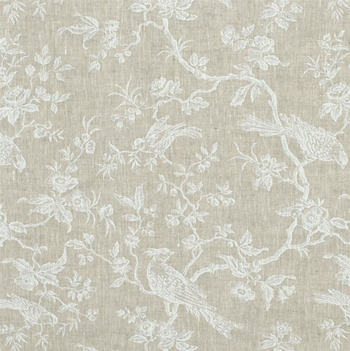 Isabelle Printed Linen Fabric in White