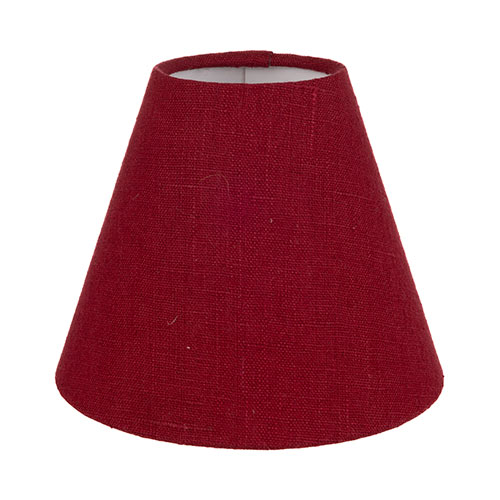 Empire Candle Clip Shade in Deep Red Waterford Linen