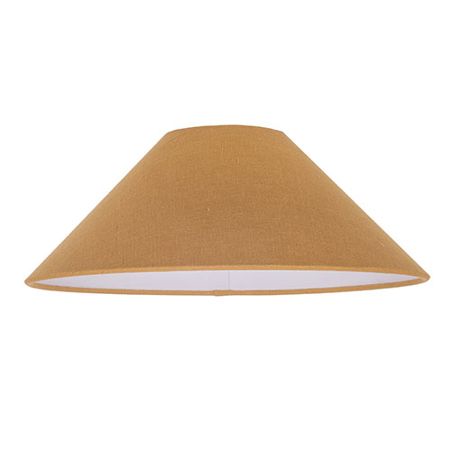 40cm Pendant Wide Cone Shade in Ochre Waterford Linen