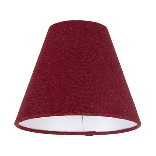 15cm Pendant Empire Shade in Deep Red Waterford Linen