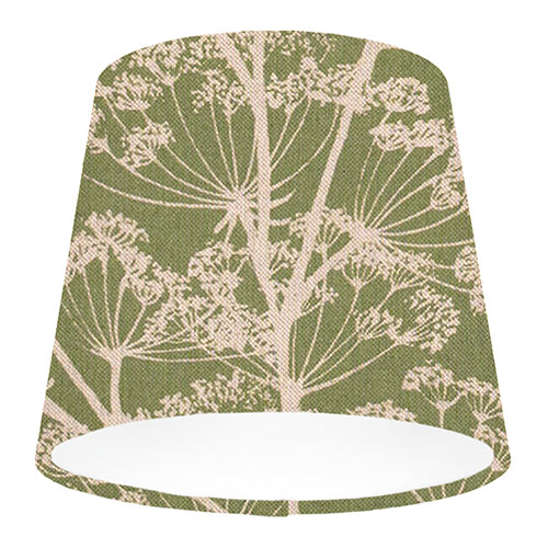 13cm Pendant French Drum Shade in Hedge Green Cow Parsley 