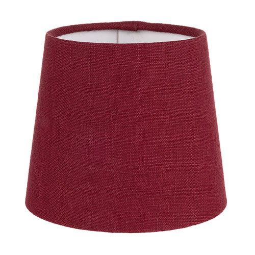 13cm French Drum Shade in Deep Red Waterford Linen
