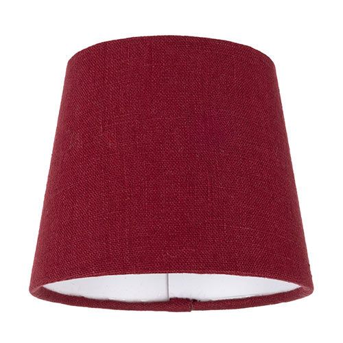 13cm Pendant French Drum Shade in Deep Red Waterford Linen