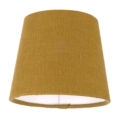 13cm Pendant French Drum Shade in Ochre Waterford Linen