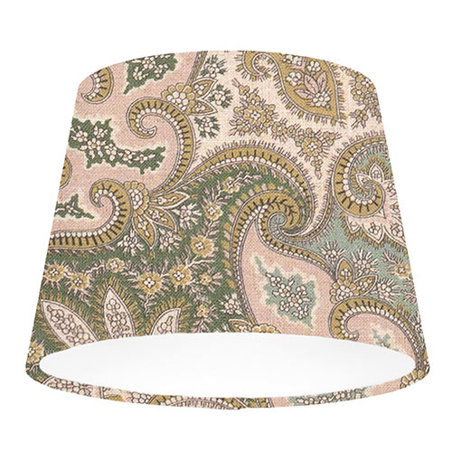 20cm Medium French Drum Shade in Green and Gold Norwood