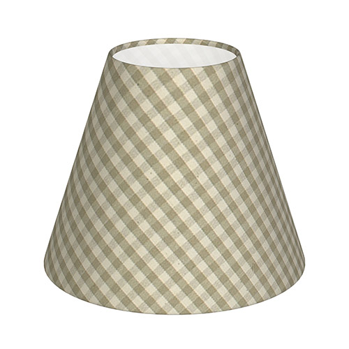 Candle Shade in Natural Gingham
