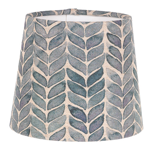 French Drum Candle Clip Shade in Indigo Watercolour Leaf