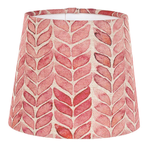 French Drum Candle Clip Shade in Red Watercolour Leaf