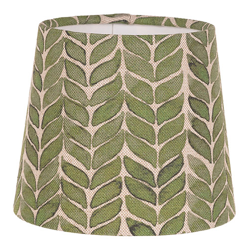 French Drum Candle Clip Shade in Rich Green Watercolour Leaf