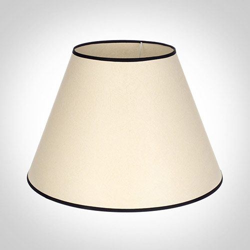 45cm Empire Shade in Parchment with Black Trim