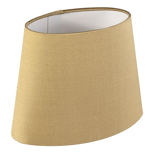 20cm Sloped Oval Shade in Antique Gold Silk (with Shade Ring)
