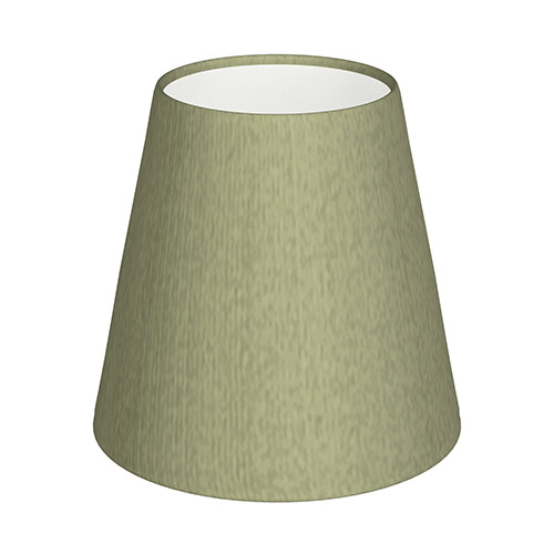 Tapered Candle Shade in Pale Green Faux Silk