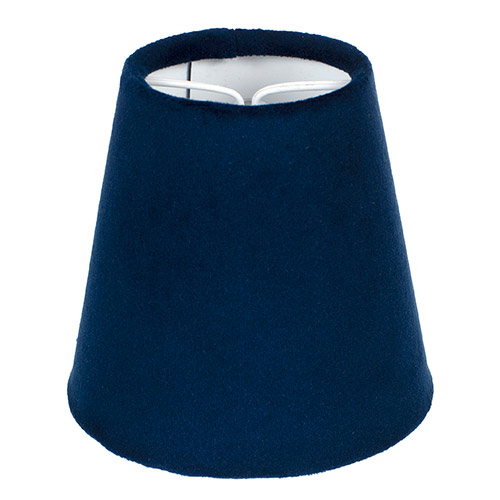 Tapered Candle Clip Shade in Navy Blue Hunstanton Velvet 