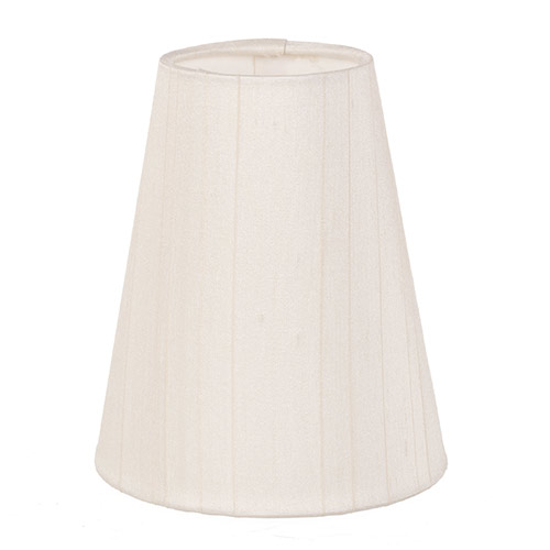 French Cone Candle Clip Shade in Pearl Faux Silk 