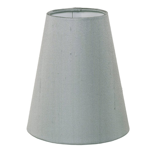 French Cone Candle Clip Shade in French Grey Silk