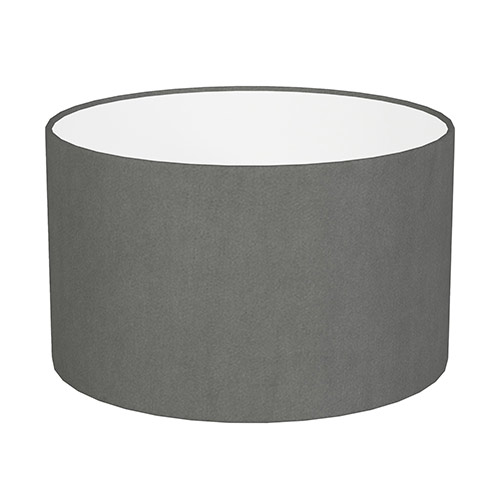 20cm Wide Cylinder Shade in Mole Hunstanton Velvet