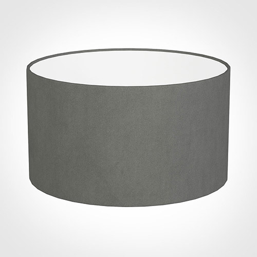 25cm Wide Cylinder Shade in Mole Hunstanton Velvet