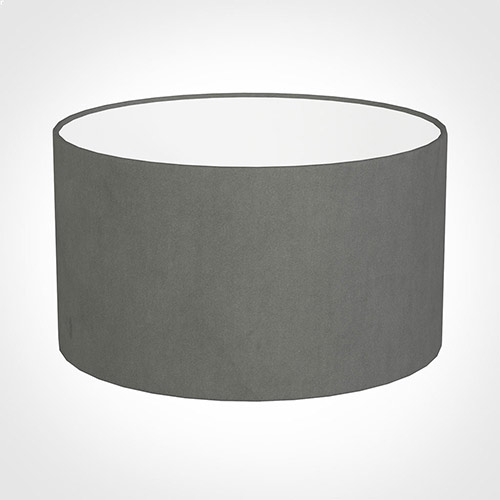30cm Wide Cylinder Shade in Mole Hunstanton Velvet