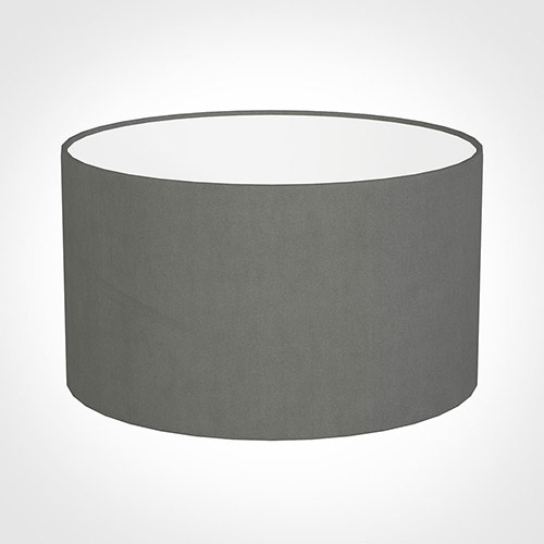 35cm Wide Cylinder Shade in Mole Hunstanton Velvet