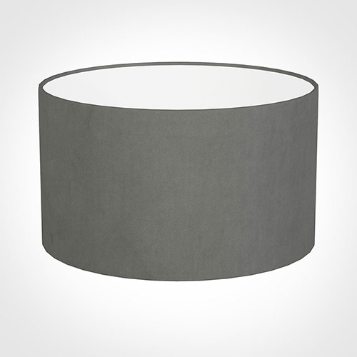 40cm Wide Cylinder Shade in Mole Hunstanton Velvet