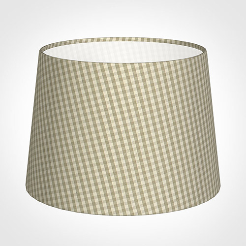 30cm Medium French Drum Shade in Natural Longford Gingham