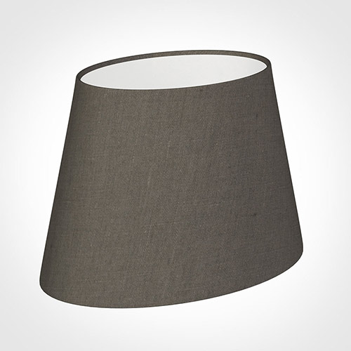 25cm Sloped Oval Shade in Mouse Waterford Linen