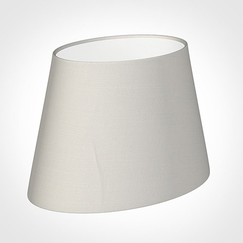 25cm Sloped Oval Shade in Off White Waterford Linen