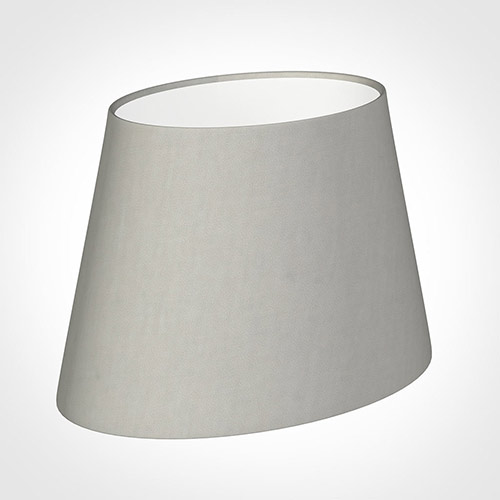 25cm Sloped Oval Shade in Soft Grey Waterford Linen