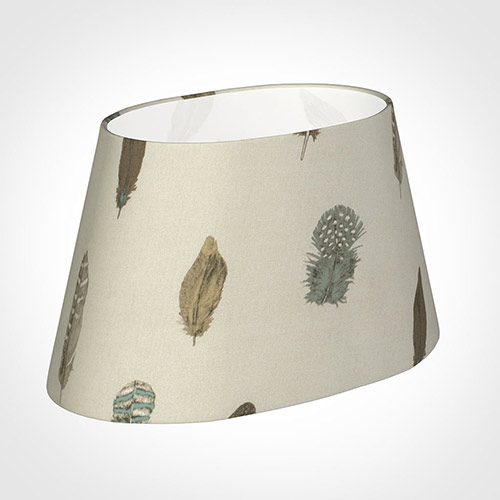 40cm Sloped Oval Shade in Stone Featherdown