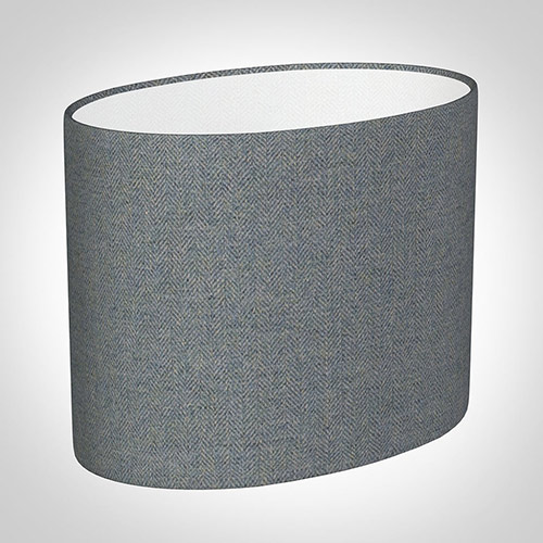 25cm Straight Oval in Blue Herringbone Lovat Tweed