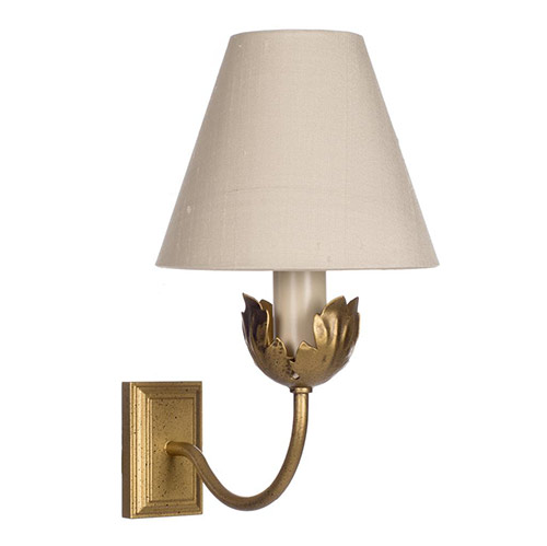 Single Tulip Wall Light in Old Gold
