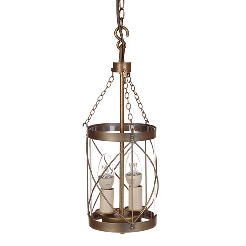 Belford Lantern in Antiqued Brass
