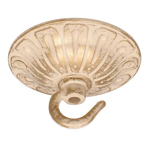 Embossed Ceiling Hook in Old Ivory