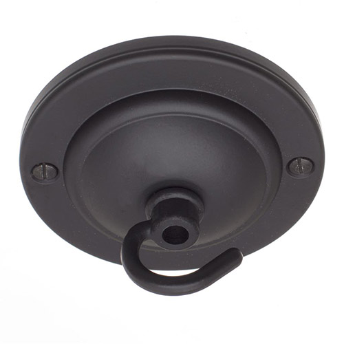 Georgian Ceiling Rose with Hook in Matt Black