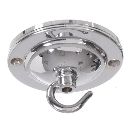 Georgian Ceiling Rose with Hook in Nickel