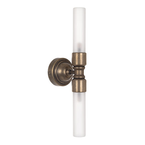 Dorset Wall Light, Frosted Glass, in Antiqued Brass